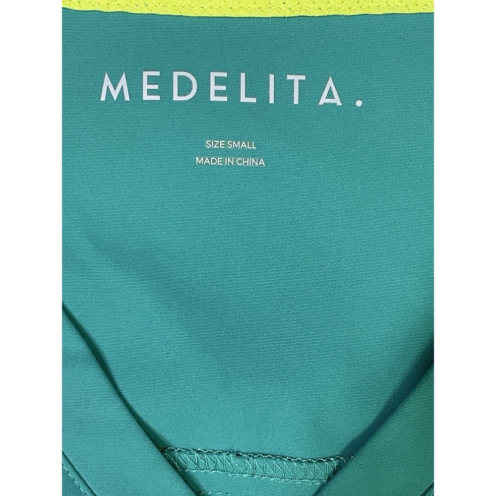 Medelita scrub top, BLUE/GREEN, women's‎ size S VISTA 210971 EUC - Picture 2 of 7